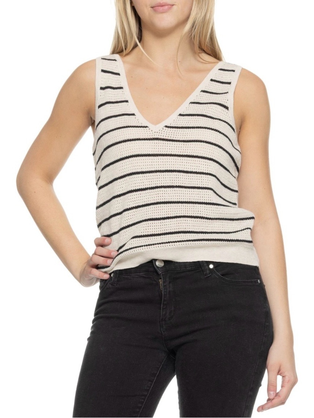 Marine Layer Finley Sweater-Knit Tank Top - Cotton / Linen blend